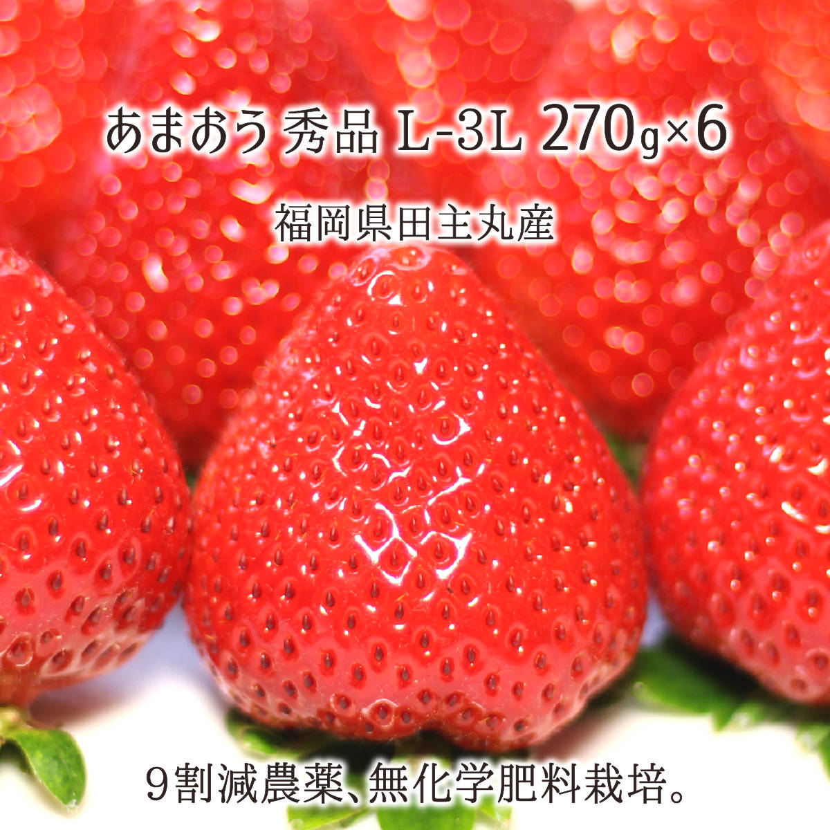 あまおう 270g×6 秀品 L~3L 苺 9割減農薬 無化学肥料栽培 福岡 あまおう 270g×6 秀品 L~3L 苺 9割減農薬 無化学肥料栽培 福岡