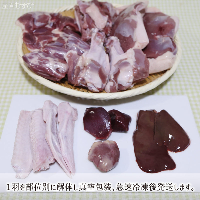 丸ごと鴨1羽を部位別に解体真空包装しお届けします